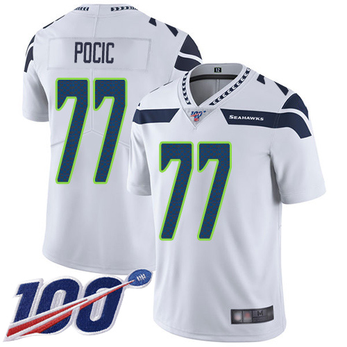 Seattle Seahawks Limited White Men Ethan Pocic Road Jersey NFL Football #77 100th Season Vapor Untouchable